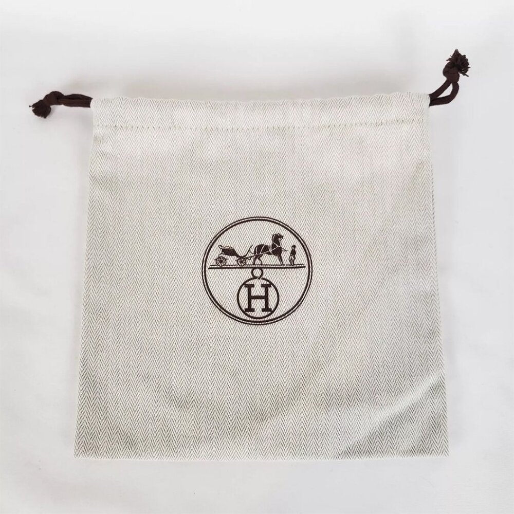 Hermes Dust Bag Pouch Tweed Empty Scarf Belt Watch Drawstring top 8.5” x 8.5”